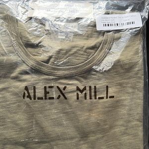 Alex Mill slub pocket t shirt XL in Deep Olive Green